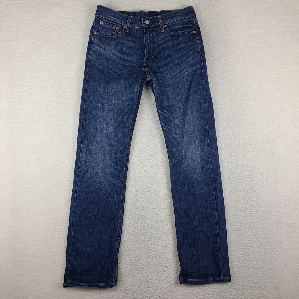 Levi's 513 Jeans Mens 30x32 Blue Slim Straight Dark Wash Denim *